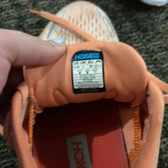 Hoka Women's Athletic Shoes in Peach and White - Picture 6 of 6
